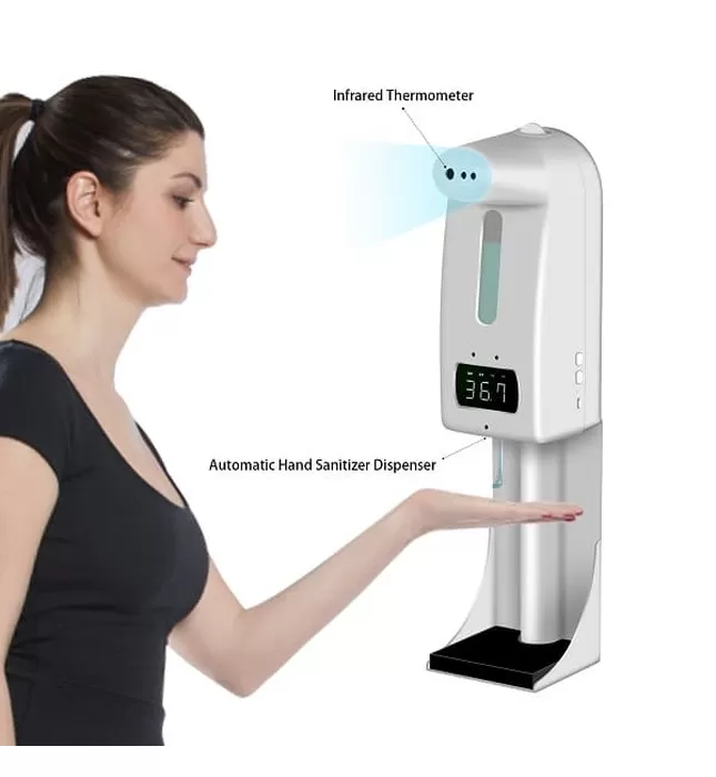 Máy xịt cồn tự động kết hợp máy đo thân nhiệt Miken MKXC-K10 Pro 