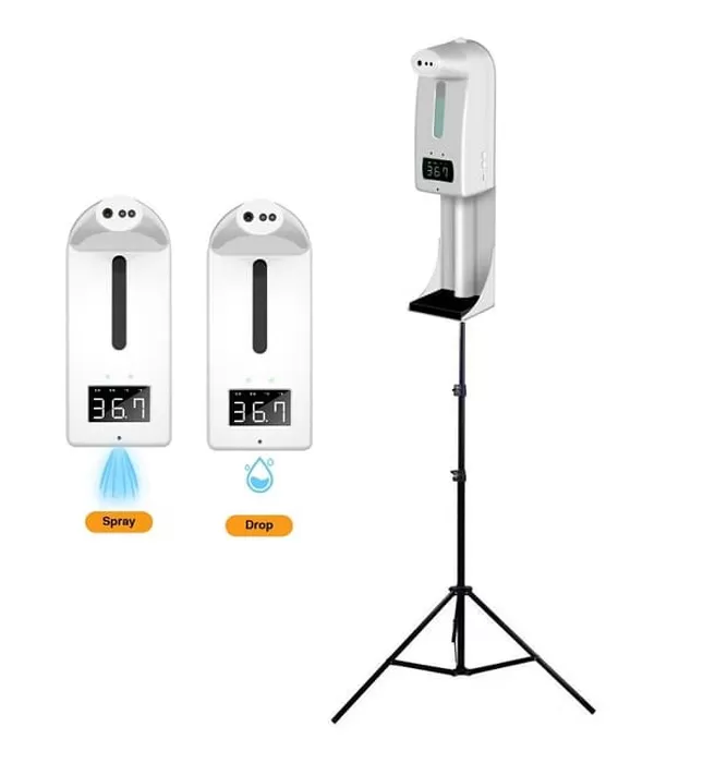Máy xịt cồn tự động kết hợp máy đo thân nhiệt Miken MKXC-K10 Pro 