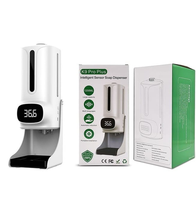 Máy xịt cồn tự động kết hợp máy đo thân nhiệt Miken MKXC-K9Pro Plus  