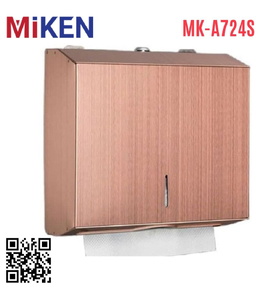 Hộp đựng giấy lau tay mạ màu đồng đỏ xước Miken MK-A724S