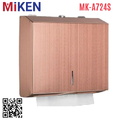 Hộp đựng giấy lau tay mạ màu đồng đỏ xước Miken MK-A724S