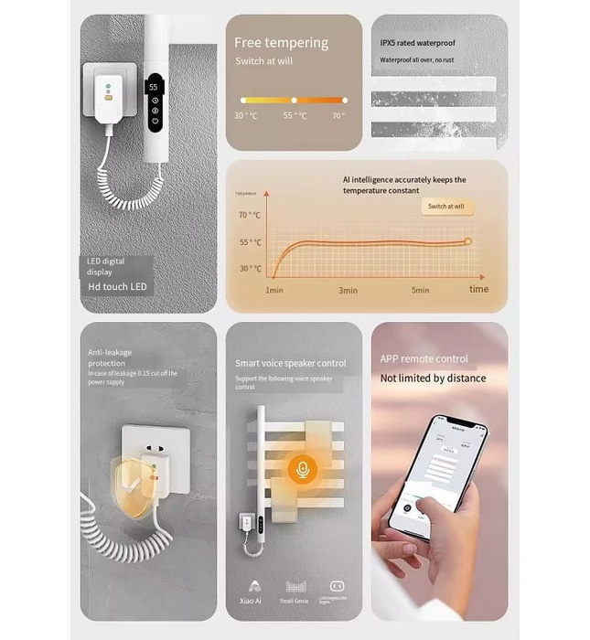 Giàn sấy khăn mặt thông mình kết nối Wifi Miken G68W-Wifi