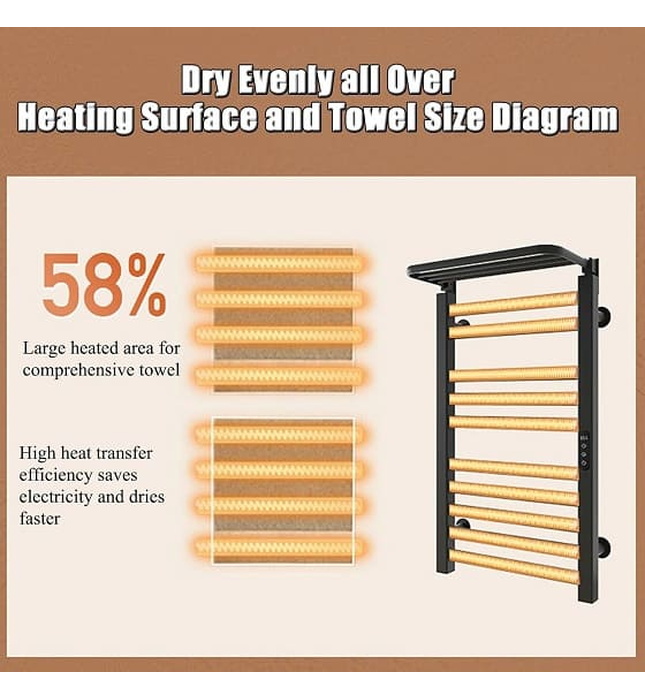 Giàn sấy khăn màu đen kết nối APP điện thoại thông minh Miken R396B-Wifi