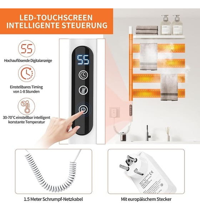 Giàn sấy khăn màu đen thông mình kết nối Wifi Miken G69B-Wifi 