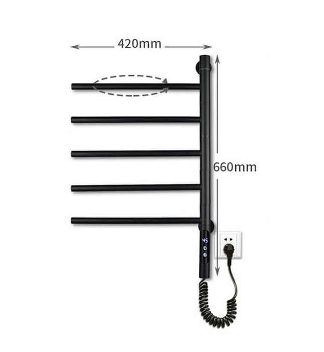 Giàn sấy khăn màu đen kết nối APP điện thoại thông minh Miken G63B-Wifi