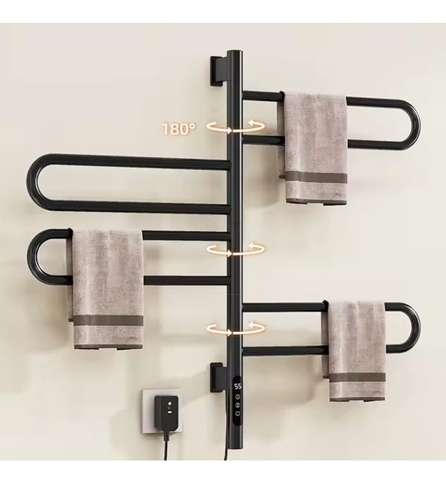 Giàn sấy khăn màu đen thông mình kết nối Wifi Miken G65B-Wifi