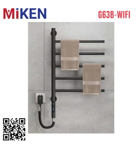Giàn sấy khăn màu đen kết nối APP điện thoại thông minh Miken G63B-Wifi