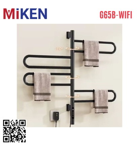 Giàn sấy khăn màu đen thông mình kết nối Wifi Miken G65B-Wifi