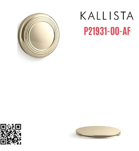 Bộ nút chặn và thoát tràn bồn tắm màu vàng Kallista P21931-00-AF