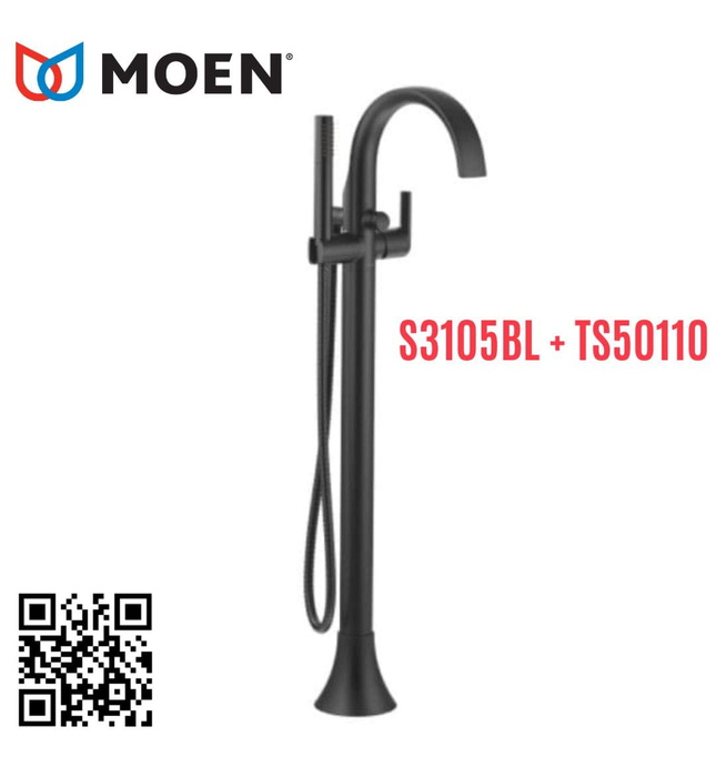 Bộ Sen Xả Bồn Tắm Đặt Sàn Moen S3105BL + TS50110