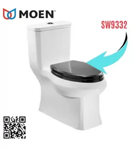 Nắp bàn cầu nhựa rơi êm màu đen Moen SW9332
