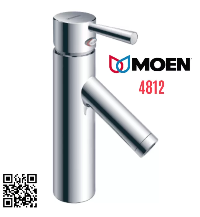 Vòi Lavabo Cổ Cao 1 Lỗ Nóng Lạnh Moen 4812