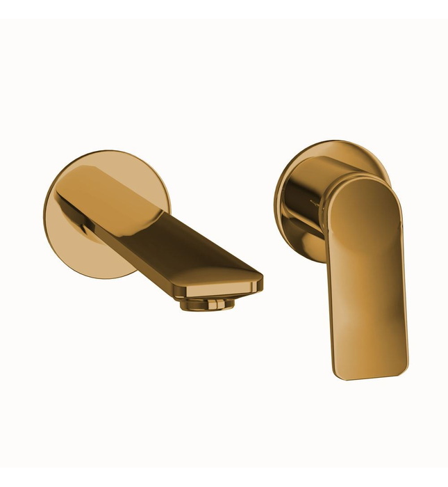 Vòi rửa mặt âm tường 2 chân màu vàng JAQUAR Ấn Độ LAG-GBP-91231NKV