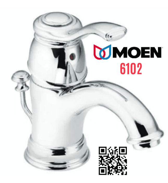 Vòi chậu nóng lạnh 1 chân thấp Mỹ Moen 6102