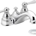 Vòi chậu lavabo nóng lạnh 2 chân gắn chậu Mỹ Moen 6101