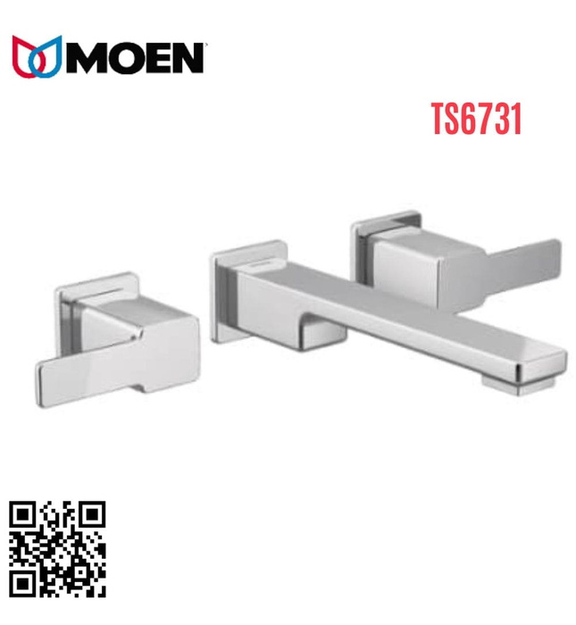 Vòi chậu lavabo 3 Lỗ âm tường Moen TS6731