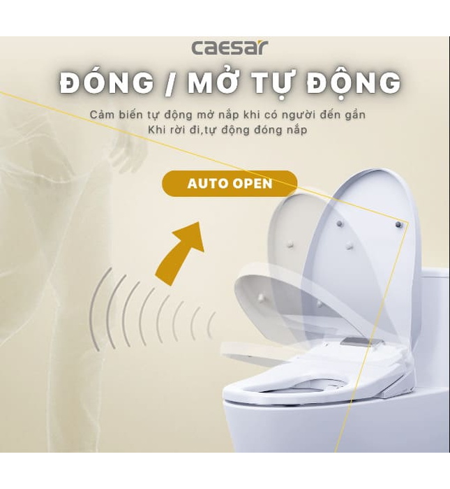 Bồn cầu 1 khối nắp điện tử Caesar C1391F+TAF610H