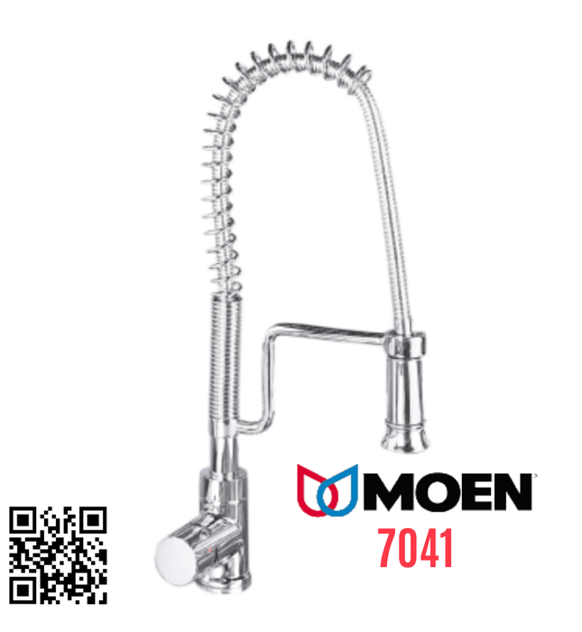 Vòi rửa bát nóng lạnh dây rút Mỹ Moen 7041