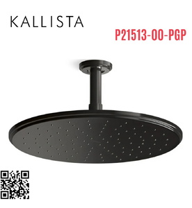 Bát sen tắm phun mưa tròn lớn màu đen Kallista P21513-00-PGP