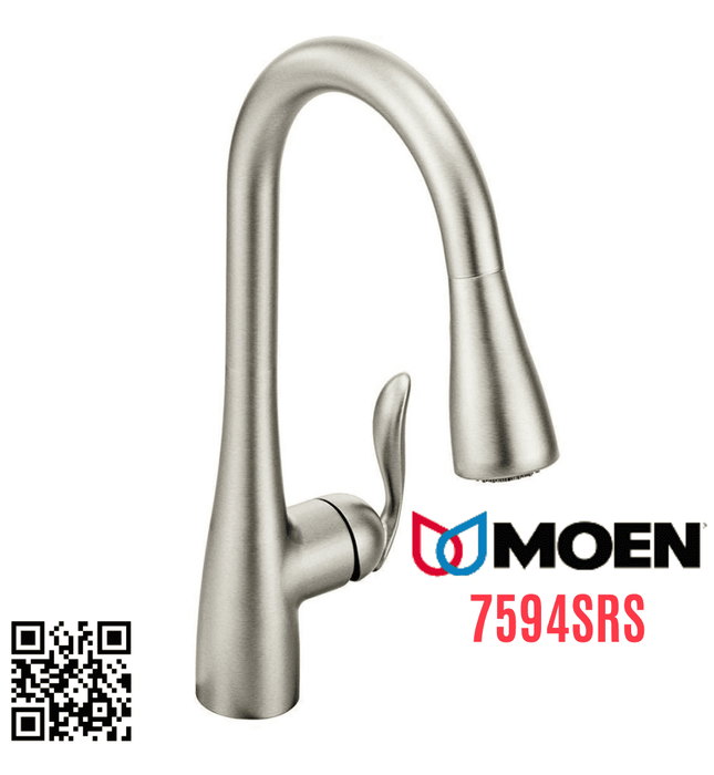Vòi rửa bát nóng lạnh cần cứng gắn chậu Mỹ Moen 7594SRS