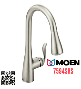 Vòi rửa bát nóng lạnh cần cứng gắn chậu Mỹ Moen 7594SRS