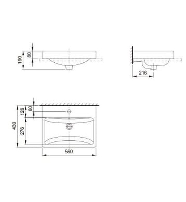 Chậu rửa mặt bán âm Axent L040-7101-M2