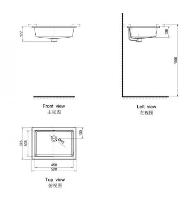 Chậu rửa mặt âm bàn Axent L062-4101-M2