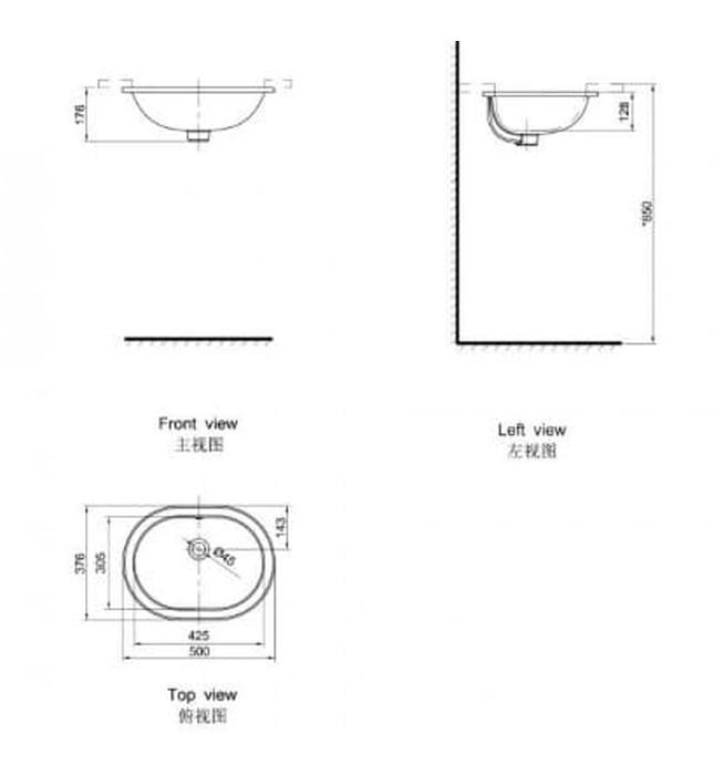 Chậu rửa mặt âm bàn Axent L082-4101-M2