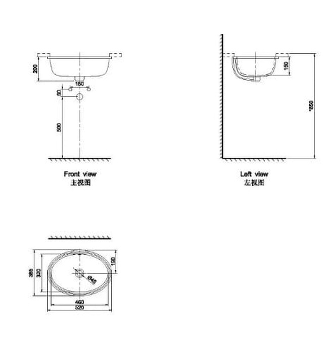 Chậu rửa mặt âm bàn Axent L302-4101-M1