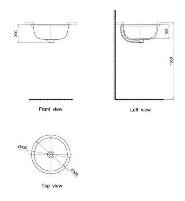 Chậu rửa mặt âm bàn Axent L314-4101-M1