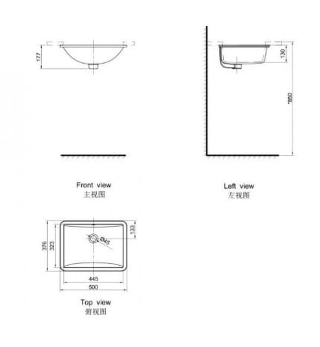 Chậu rửa mặt âm bàn Axent L070-4101-M2