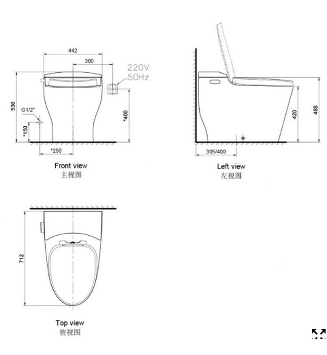 Bồn cầu đặt sàn Axent W320-1431-M1