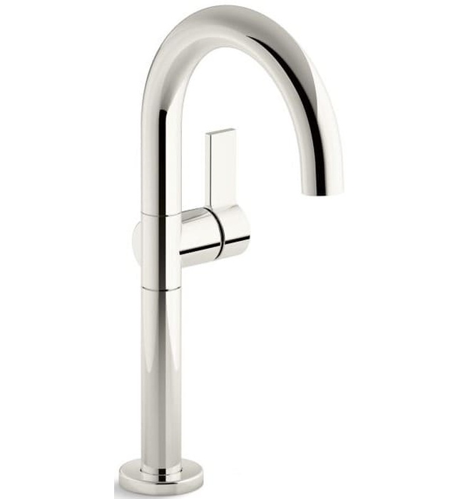 Vòi chậu rửa mặt nóng lạnh thân cao đen Kallista P24409-TL-BGP