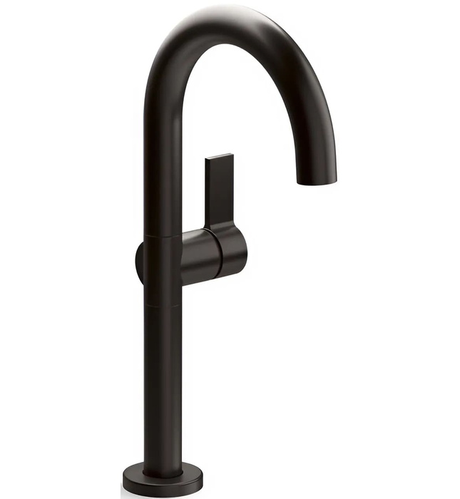 Vòi chậu rửa mặt nóng lạnh thân cao đen Kallista P24409-TL-BGP