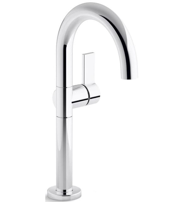 Vòi chậu rửa mặt nóng lạnh thân cao đen Kallista P24409-TL-PGP