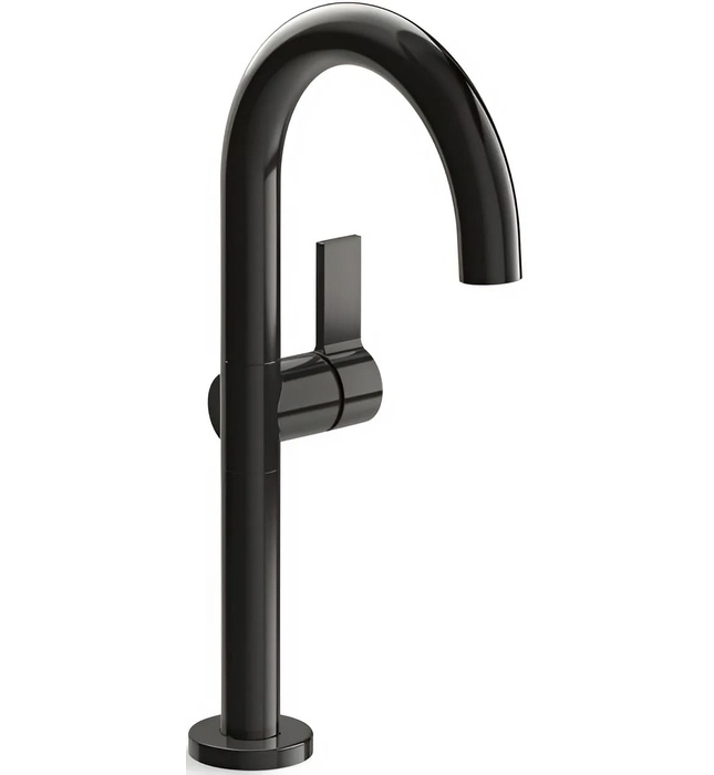 Vòi chậu rửa mặt nóng lạnh thân cao đen Kallista P24409-TL-BGP