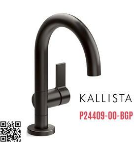 Vòi chậu rửa mặt nóng lạnh 1 chân đen Kallista P24409-00-BGP