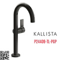 Vòi chậu rửa mặt nóng lạnh thân cao đen Kallista P24409-TL-PGP