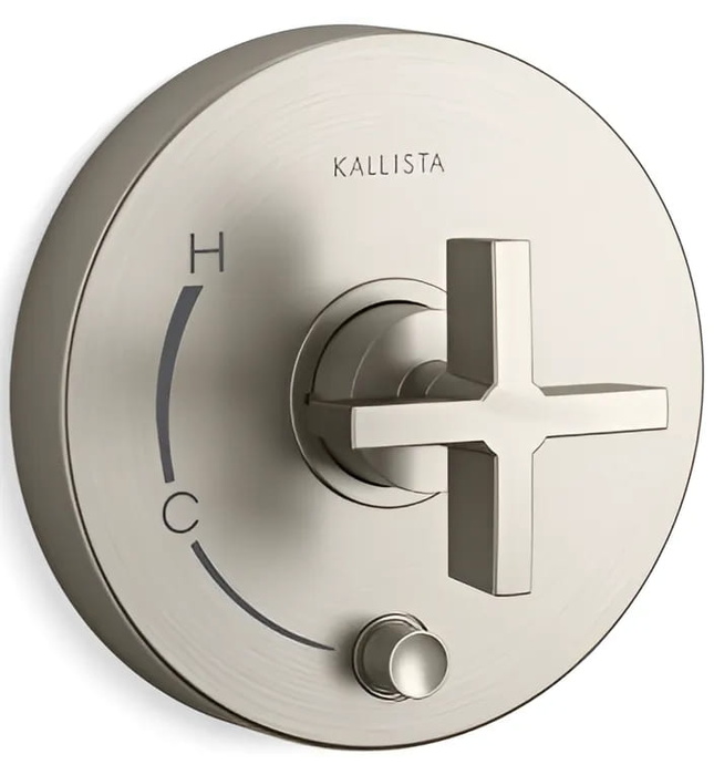 Mặt nạ điều khiển đơn và chuyển hướng đen Kallista P24416-CR-BGP