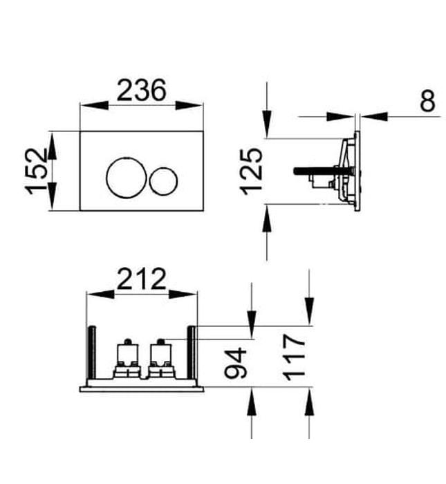 Khung két nước âm tường cơ chế khí nén Axent Q711-0101-M1