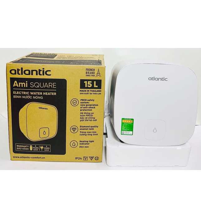 Bình Nóng Lạnh Vuông 15L Atlantic Ami Squa 15