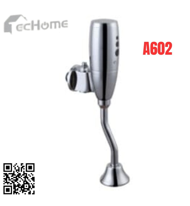 Van xả tiểu cảm ứng dương tường dùng pin Techome A602