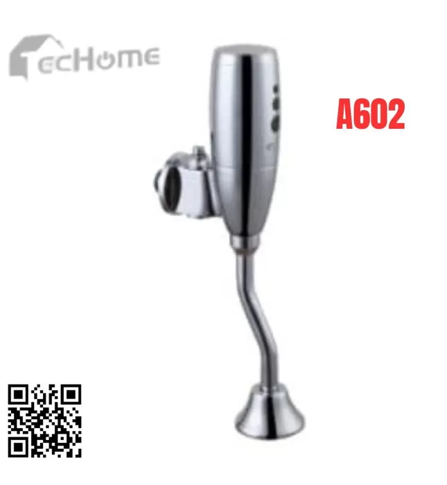 Van xả tiểu cảm ứng dương tường dùng pin Techome A602