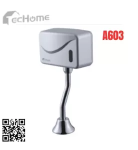 Van xả tiểu cảm ứng dương tường dùng pin điện Techome A603 (220V-Pin) 