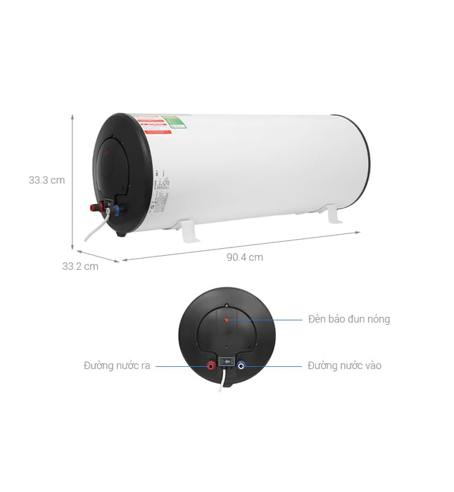 Bình nóng lạnh Atlantic Opro slim 50L (Bình ngang)