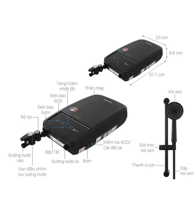 Máy tắm nóng trực tiếp Atlantic Tempo Max 5000 PU