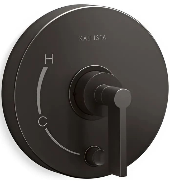 Mặt nạ điều khiển đơn và chuyển hướng xanh đen Kallista P24416-LV-GN