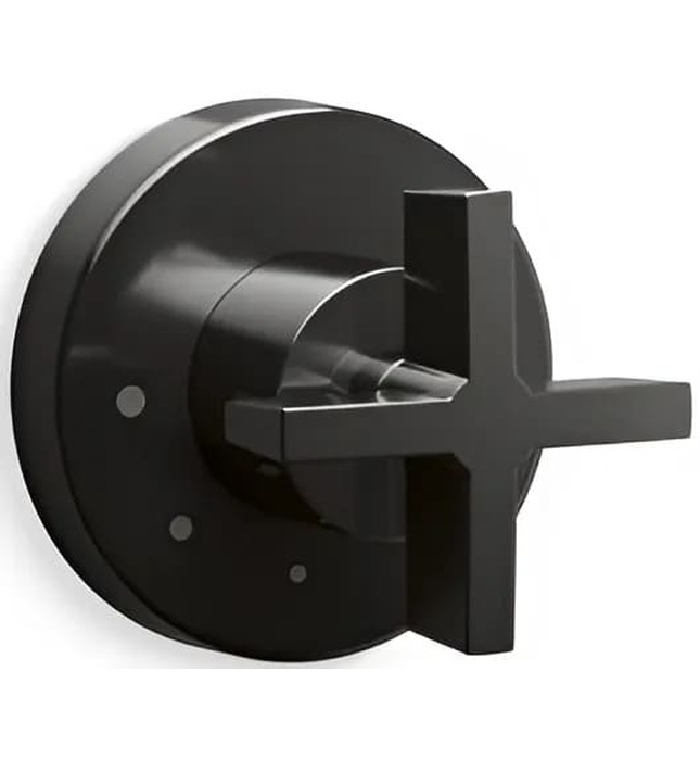 Mặt nạ điều khiển âm lượng sen tắm xanh đen Kallista P24423-CR-GN