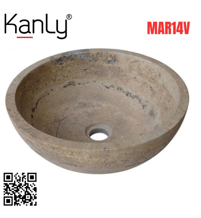 Chậu Rửa Mặt Đặt Bàn Đá Tự Nhiên Kanly MAR14V 