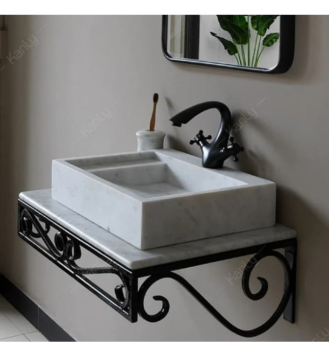 Chậu Rửa Mặt Đặt Bàn Đá Tự Nhiên Kanly MAR23V 